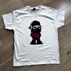 Radioactive Dude with Red Hoodie White T-Shirt Size Large